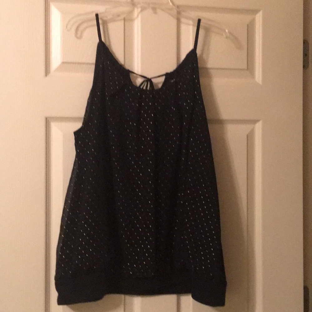 Brand new, super-cute, black cami with silver embellishments